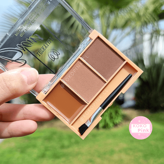 Paleta de sombras y gel de cejas 