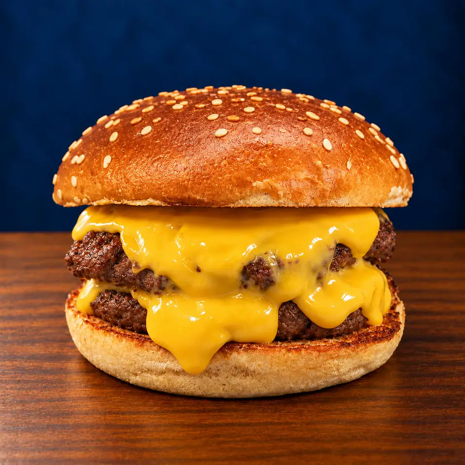 Doble burger con queso fundido 1