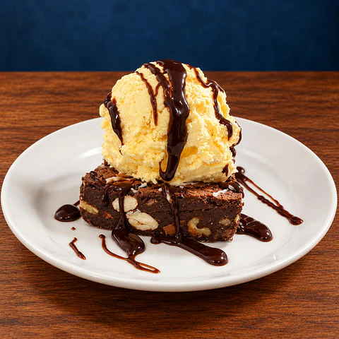 Brownie con helado