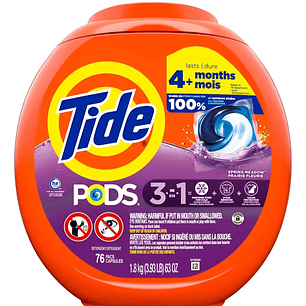 Cápsulas Tide Spring Meadow 76 Unidades - Aroma Fresco