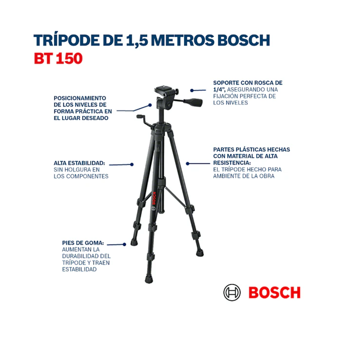 Trípode Bosch BT-150 para nivel láser 14