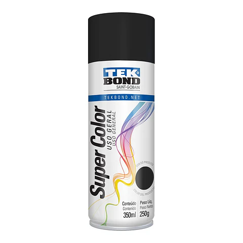 Lata spry TEKBOND NEGRO MATE 350ML PINTURA ACRILICA USO GENERAL