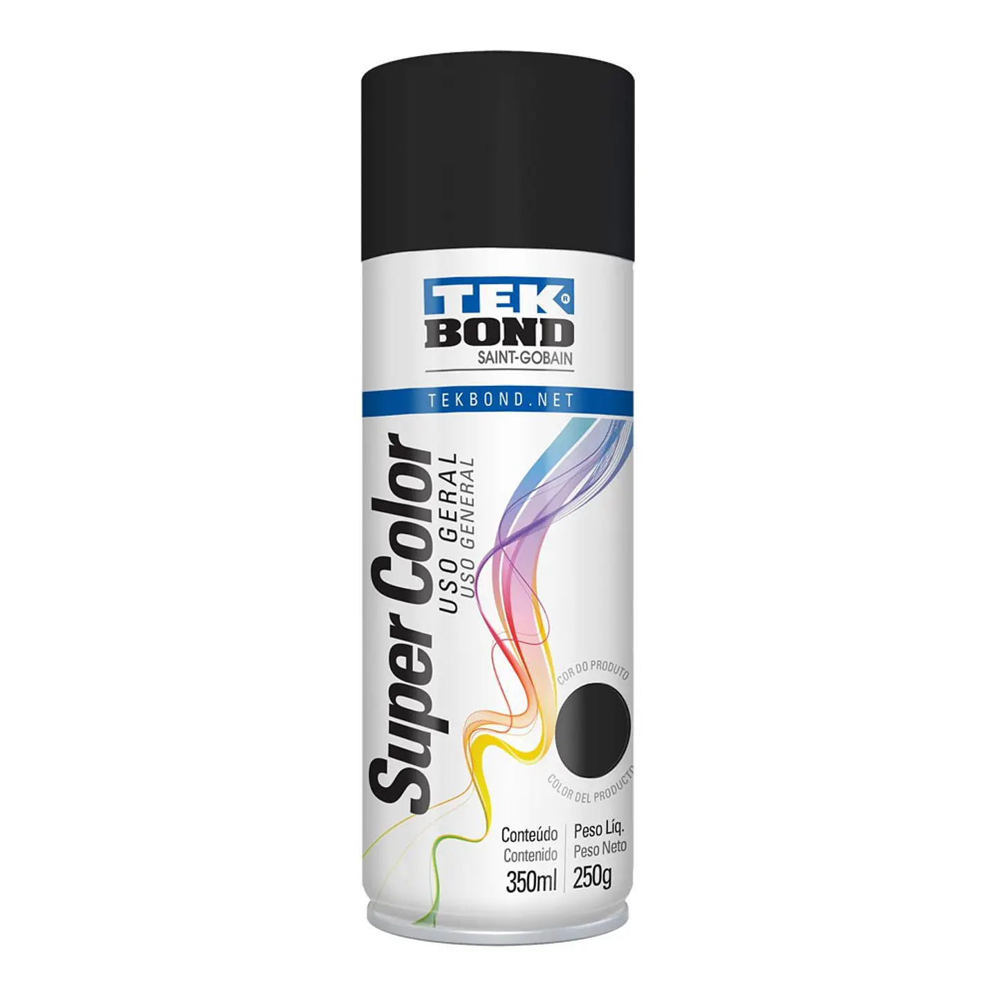 Lata spry TEKBOND NEGRO MATE 350ML PINTURA ACRILICA USO GENERAL 1