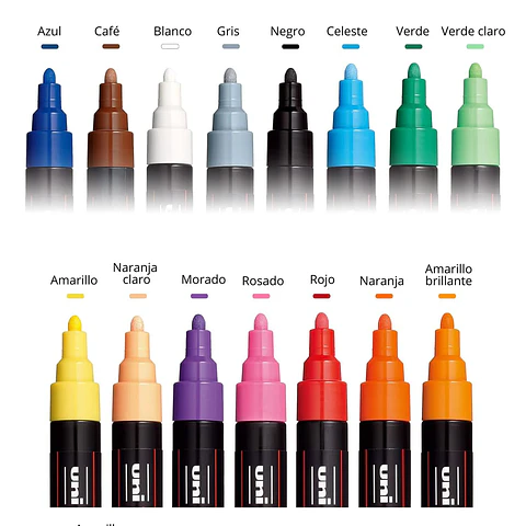 MARCADOR DE PINTURA ACRÍLICA BASE EN AGUA CAJA 15 UNIDADES 09mm/1.3mm