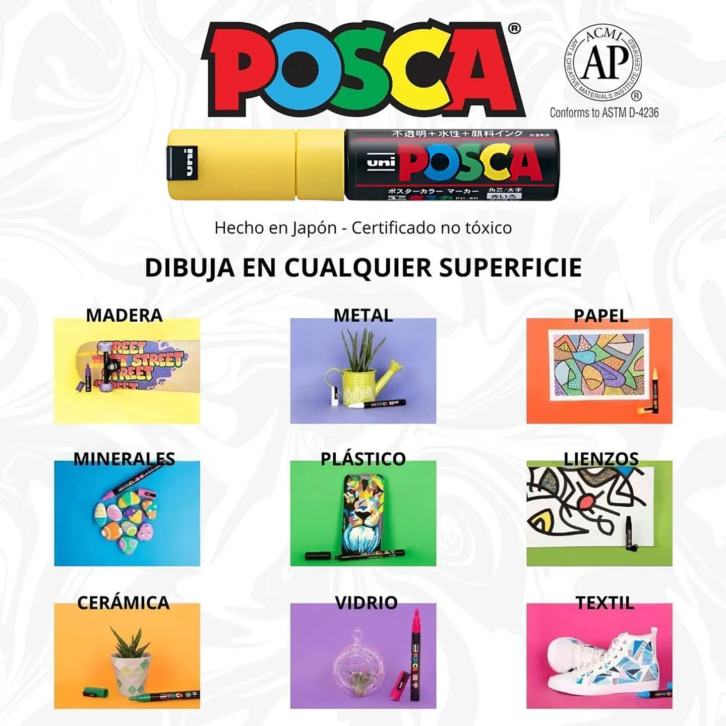 MARCADOR DE PINTURA ACRÍLICA BASE AL AGUA CAJA DE 8 UNIDADES 3