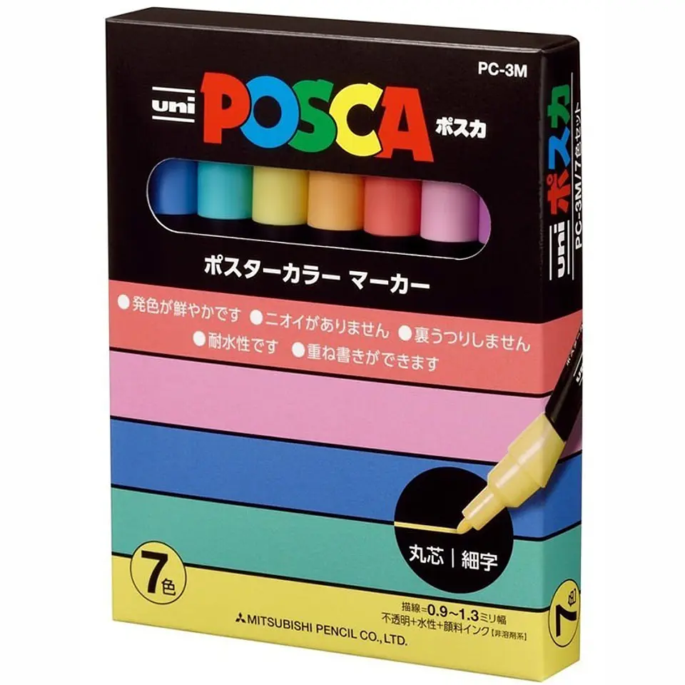 MARCADORES PINTURA ACRÍLICA 7 UNIDADES PASTELES 09MM-1.3MM 1