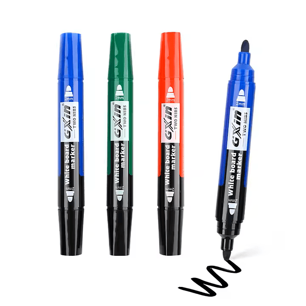 MARCADOR DE PIZARRA BLANCA DOBLE PUNTA FINA O CUADRADA 1