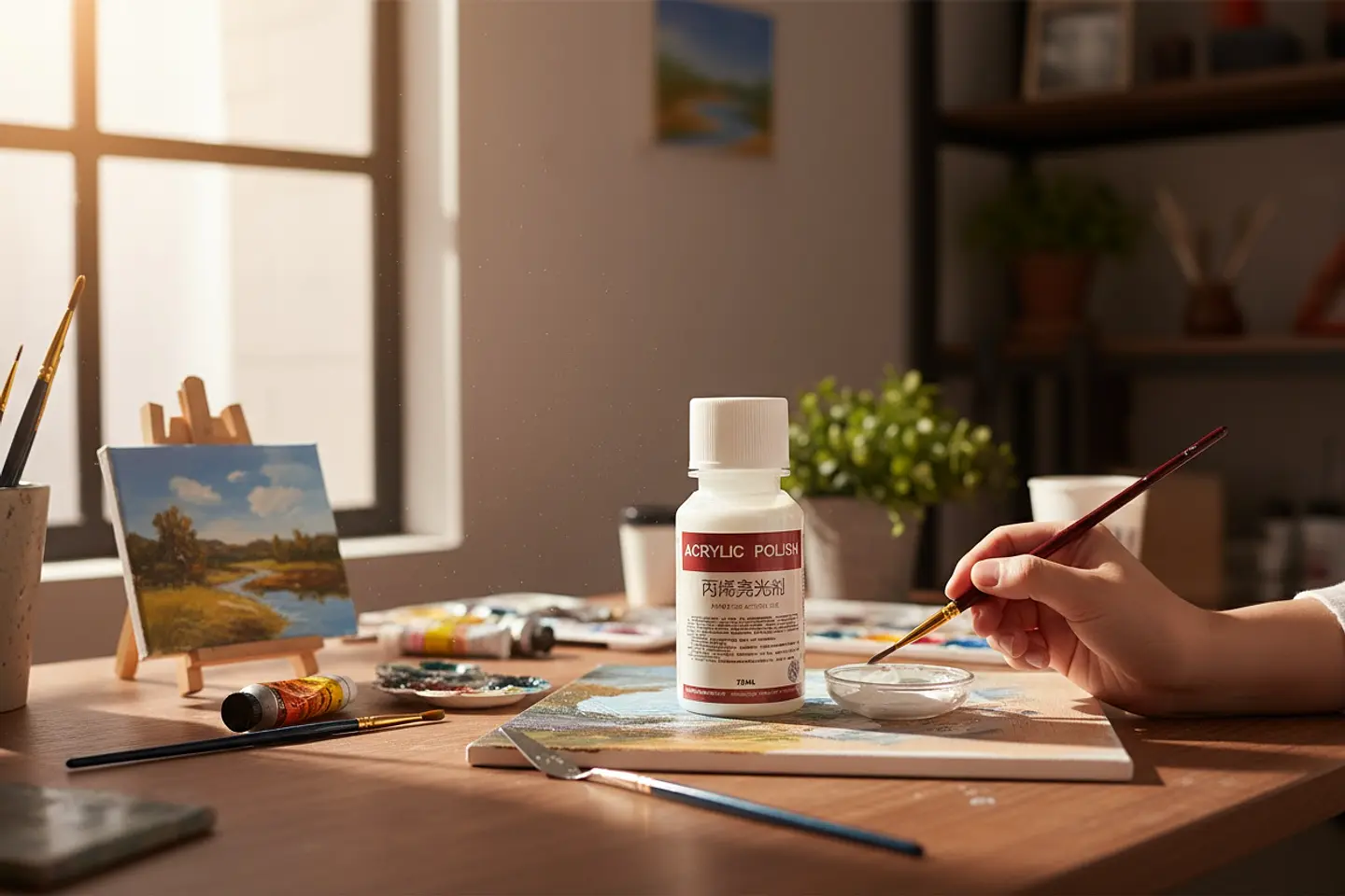 Barniz acabado brillante 75ml. oleo o acrilico 3