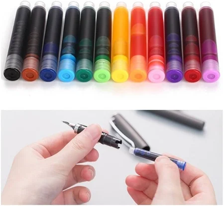 CARTUCHOS DE TINTA PARA PLUMA SET DE 12 COLORES 1