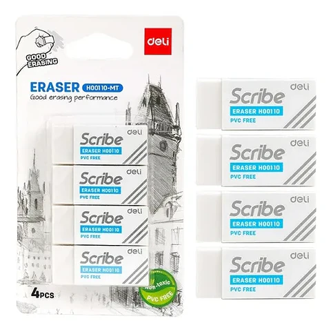 Goma de borrar Pack de 4 Unidades , deli