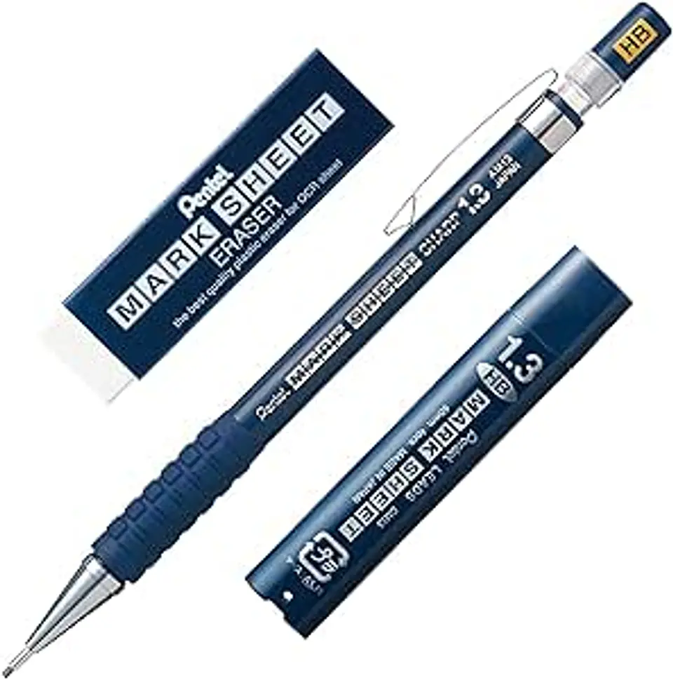 Portaminas PENTEL 1.3 mm incluye minas y goma de borrar 2