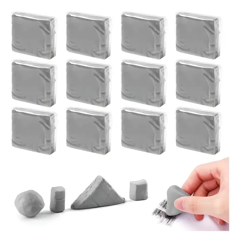 GOMA MOLDEABLE GRIS SET 12 UNIDADES 1