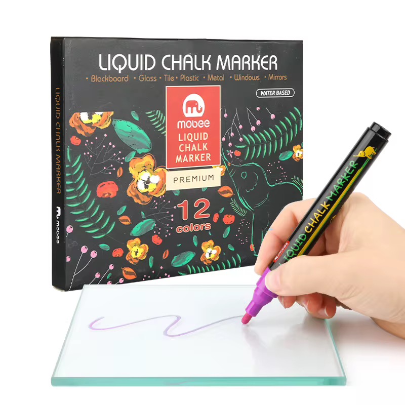 MARCADORES DE TIZA LIQUIDA SET DE 12 COLORES BORRABLES MULTISUPERFICIE 1