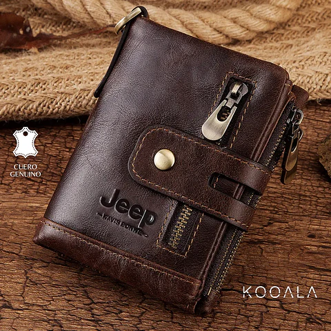 Billetera Jeep de Cuero Genuino para Hombre
