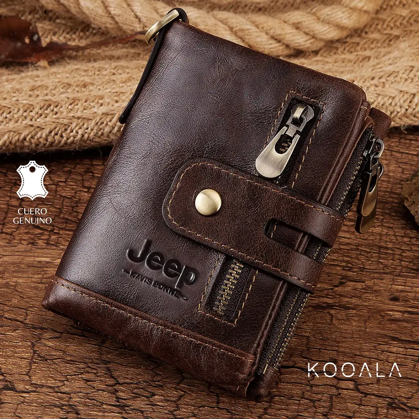 Billetera Jeep de Cuero Genuino para Hombre 1