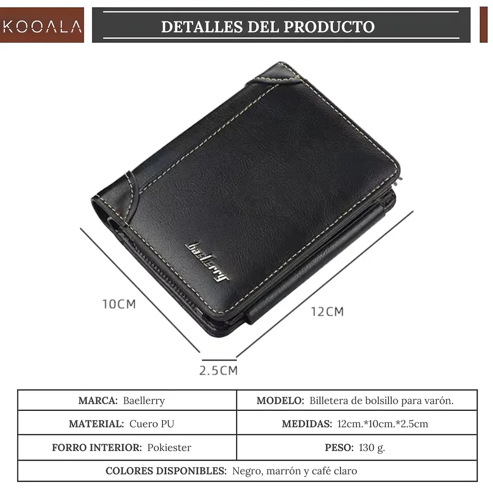 Billetera Baellerry Urban 3 Cuerpos para Hombre 7