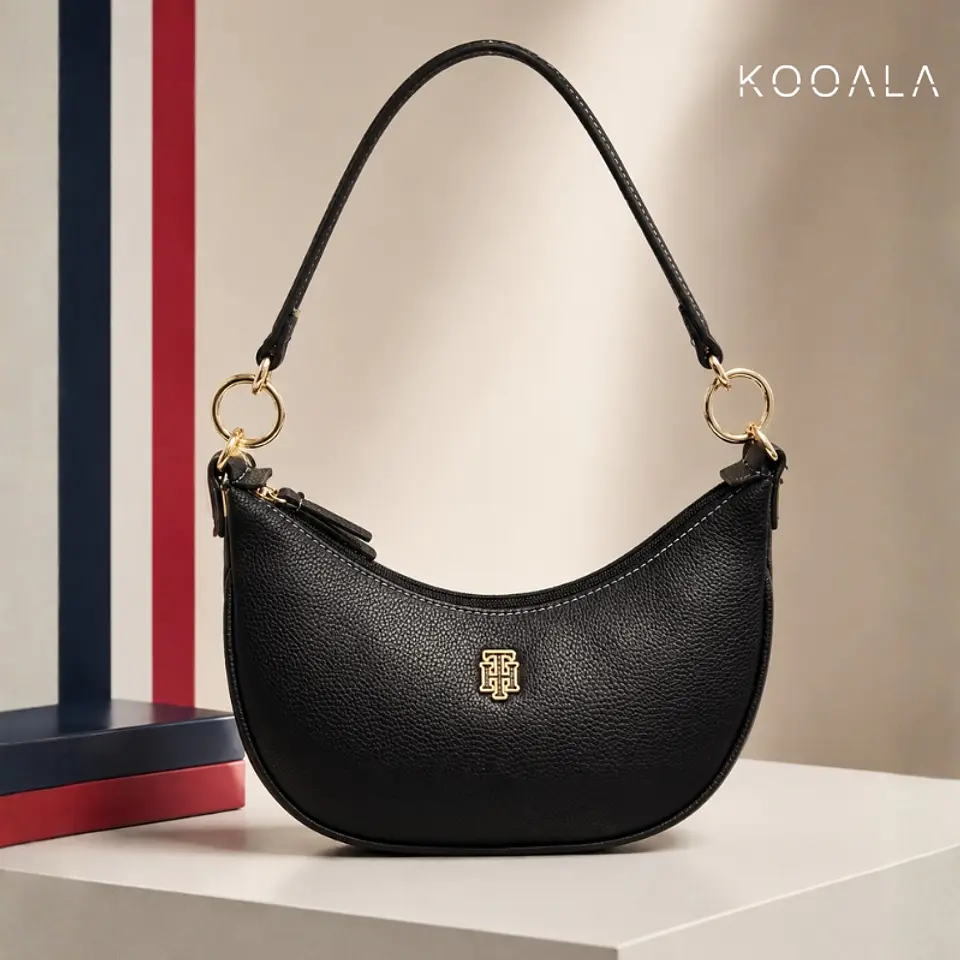 Cartera Baguette Tommy Hilfiger Negra Amplia 1
