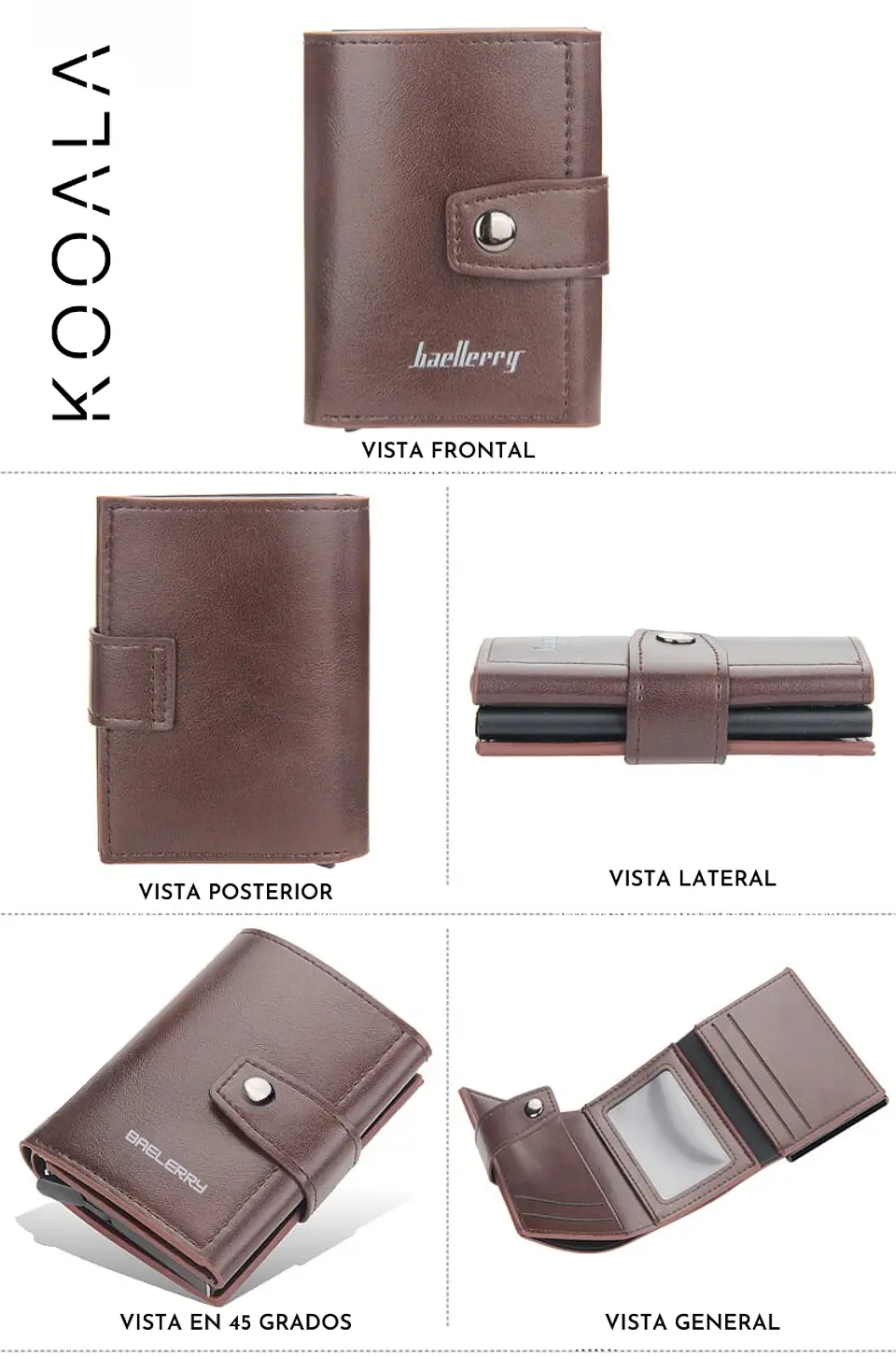 Billetera Smart KOOALA con Tarjetero Automático RFID 10