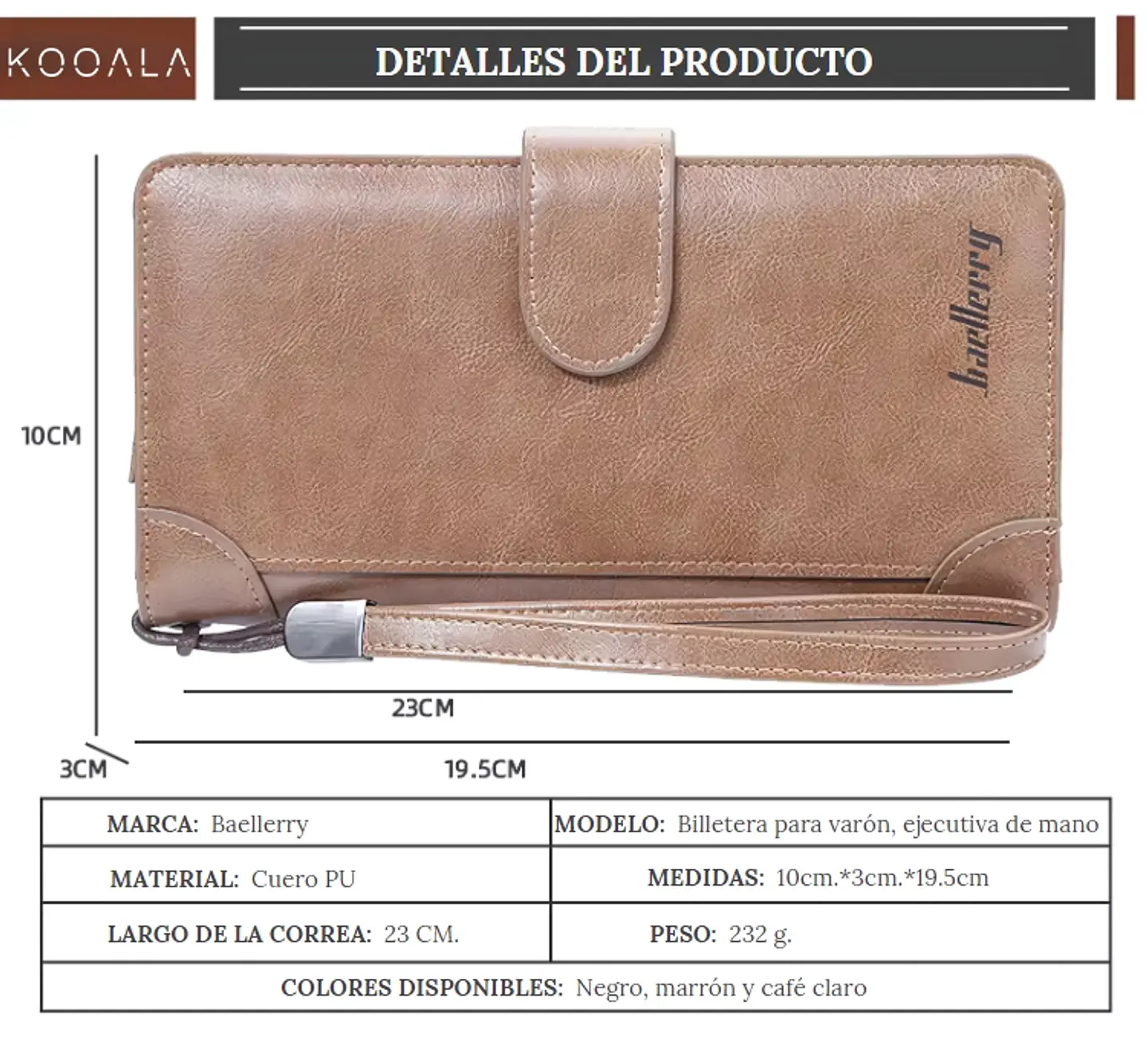 Billetera Baellerry Ejecutiva de Mano para Hombre 7