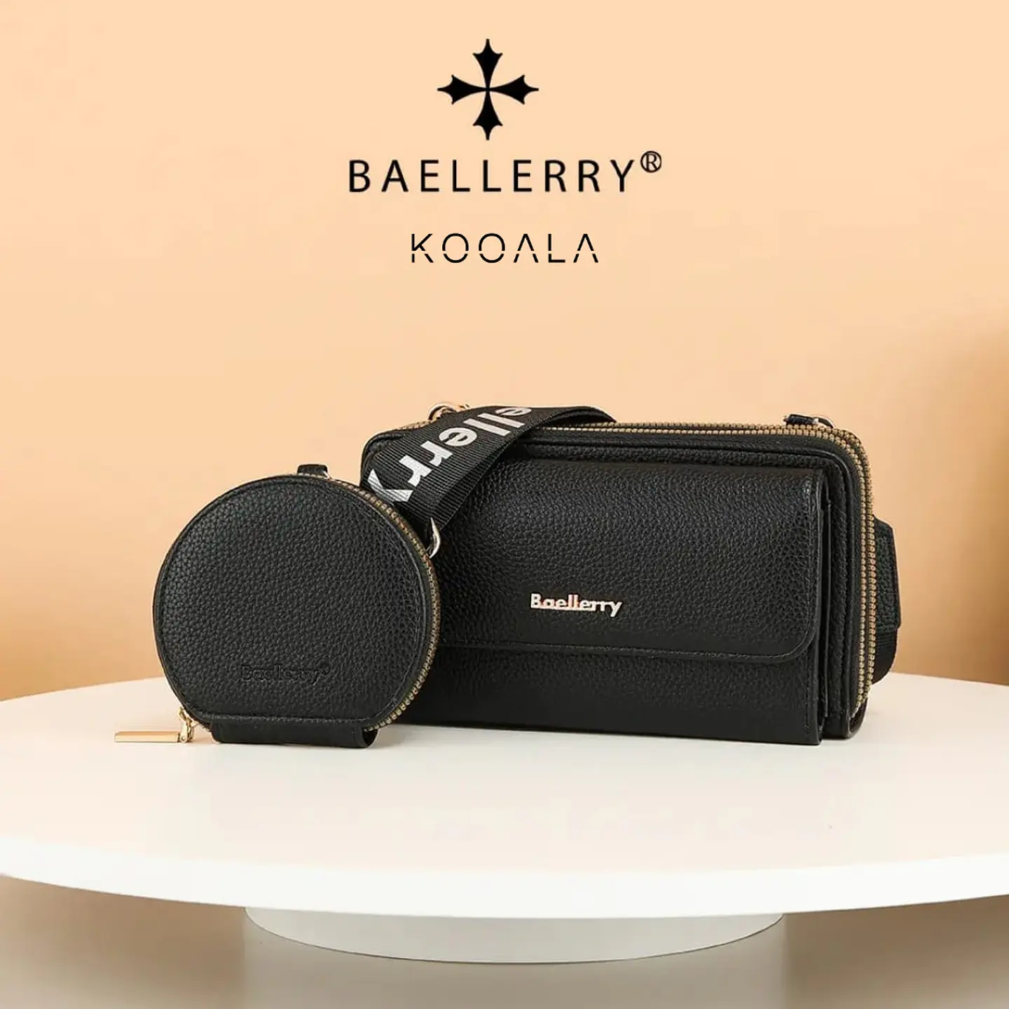 Cartera Billetera Baellerry Luxe Set Rosada 2