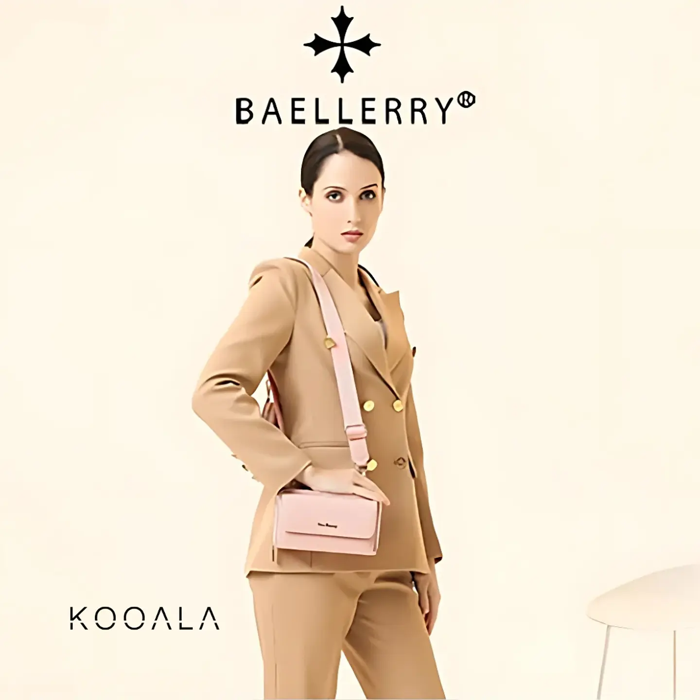 Cartera Billetera Baellerry Luxe Set Rosada 3