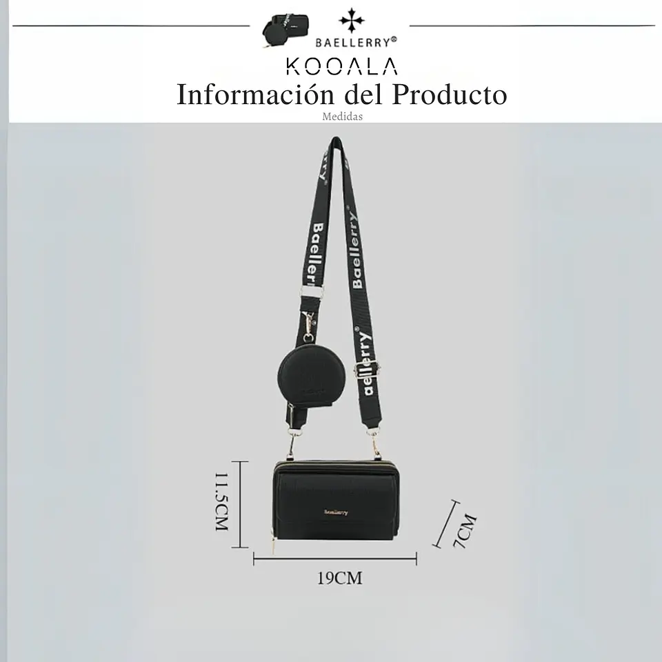 Cartera Billetera Baellerry Luxe Set Rosada 4