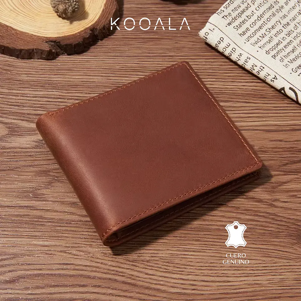 Billetera Classic Camel de Cuero Genuino 1