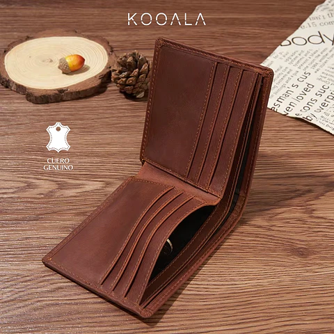 Billetera Classic Camel de Cuero Genuino