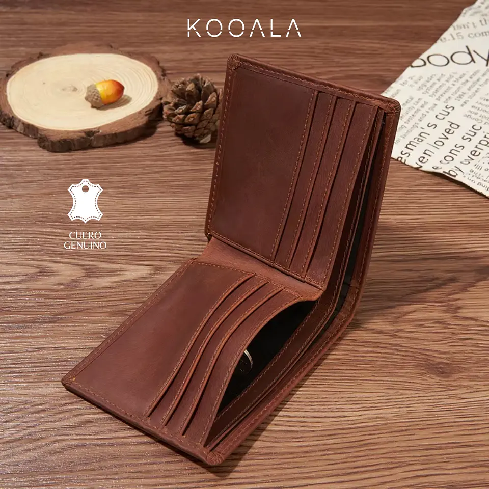 Billetera Classic Camel de Cuero Genuino 2