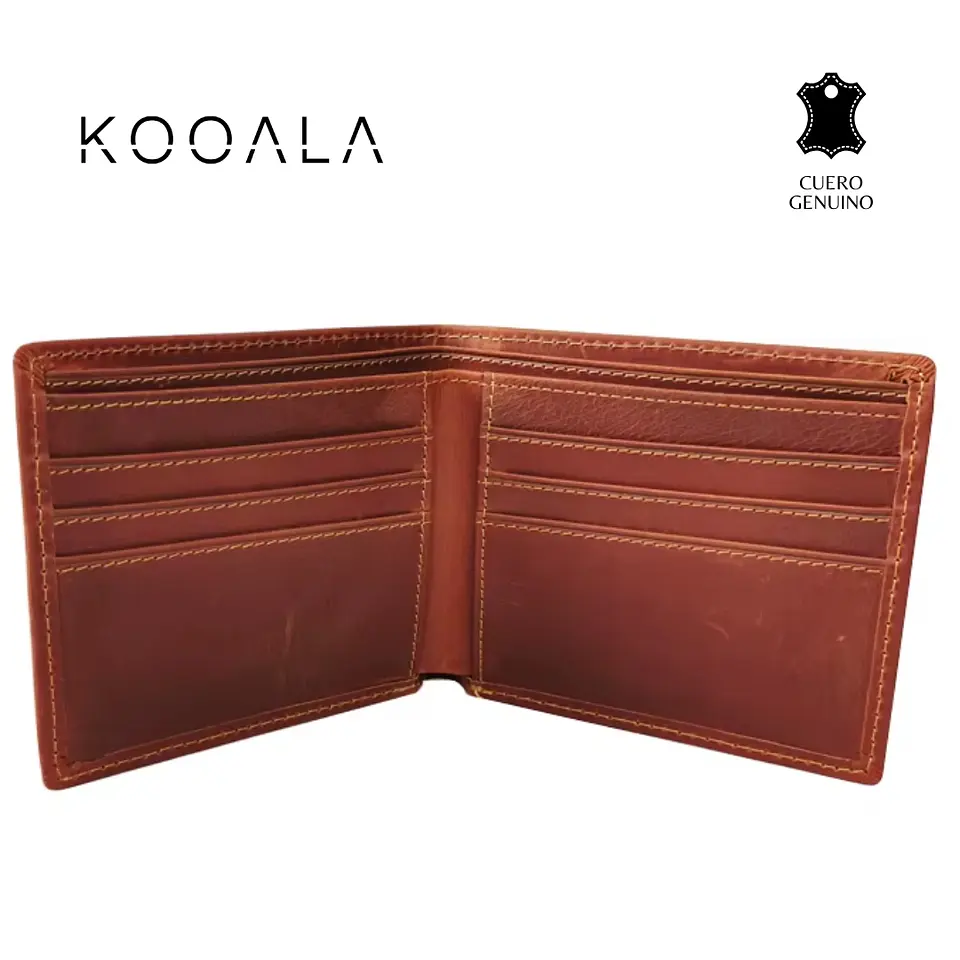 Billetera Classic Camel de Cuero Genuino 5