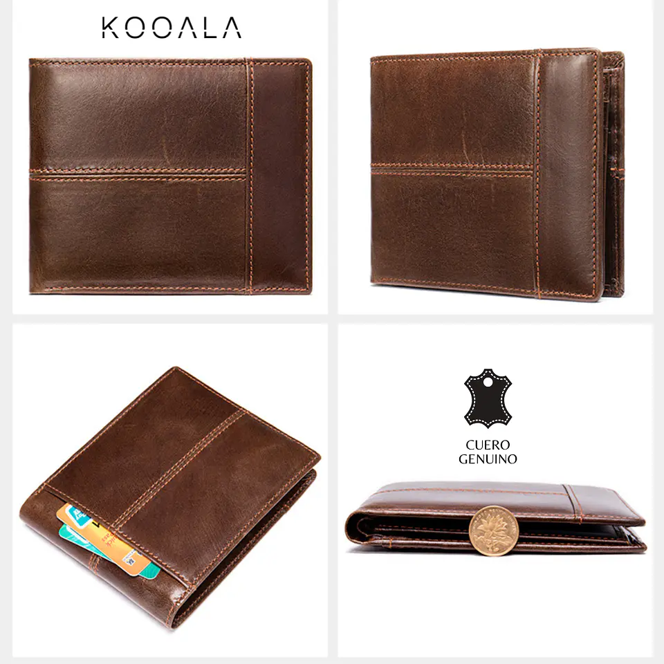 Billetera Slim Classic Pro de Cuero Genuino 4