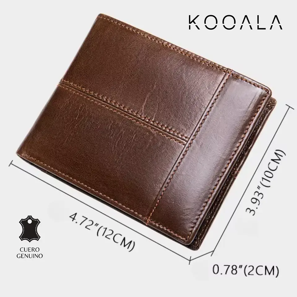 Billetera Slim Classic Pro de Cuero Genuino 5