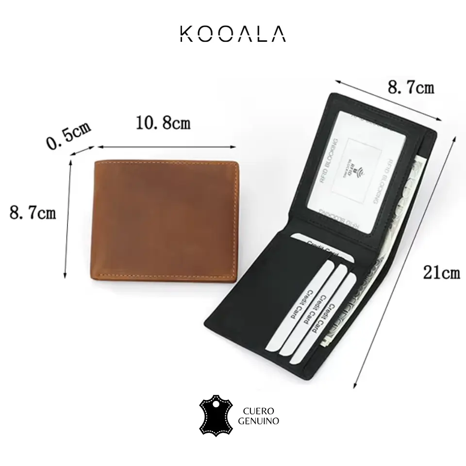 Billetera Slim Essential de Cuero Genuino para Hombre 5