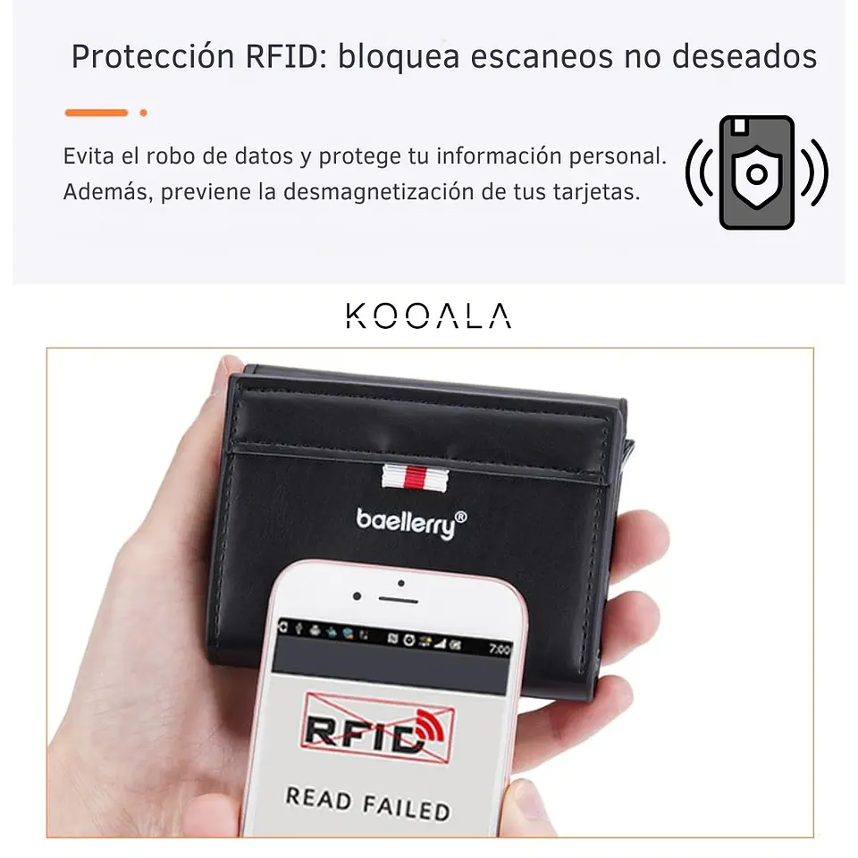 Billetera Smart Plus Baellerry RFID para Hombre 8