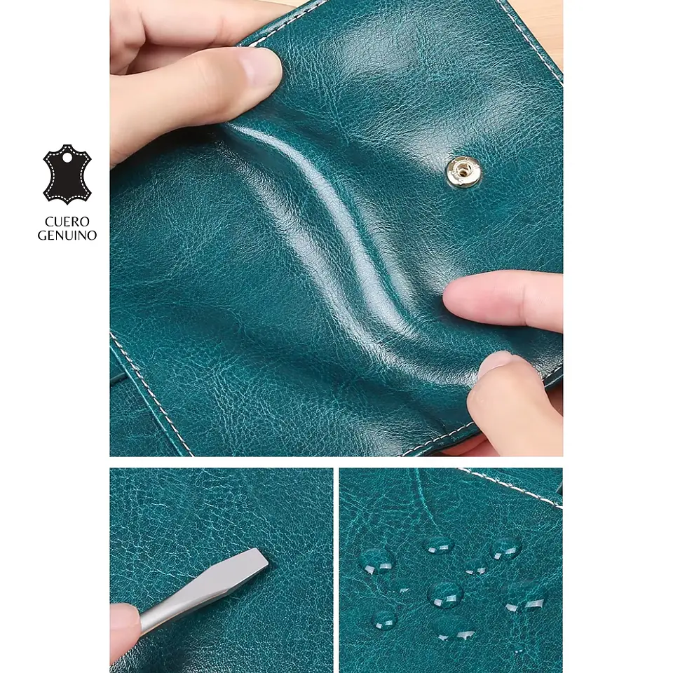 Billetera Shine Elegance de Cuero Genuino para Mujer 7