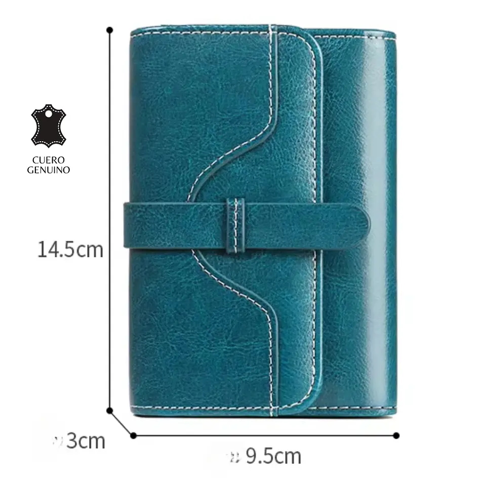 Billetera Shine Elegance de Cuero Genuino para Mujer 8