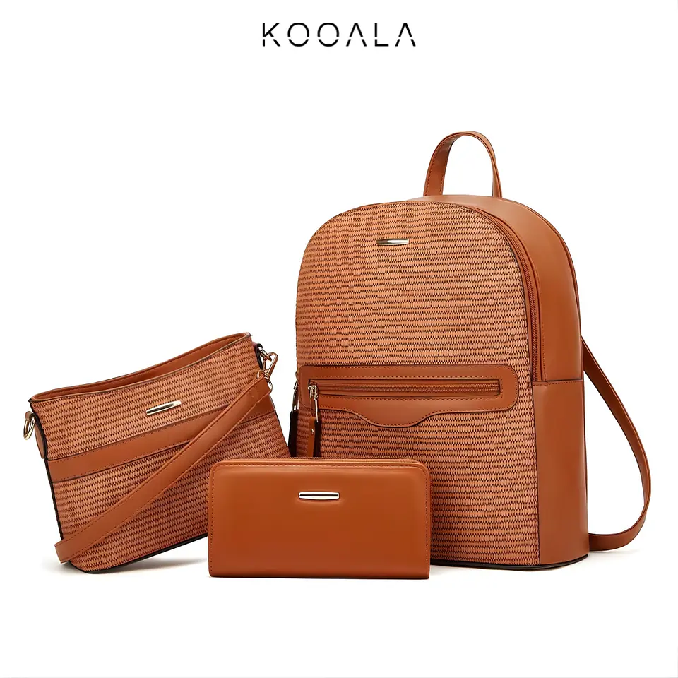 Set Mochila 3 Piezas Urban Trinity Camel 1