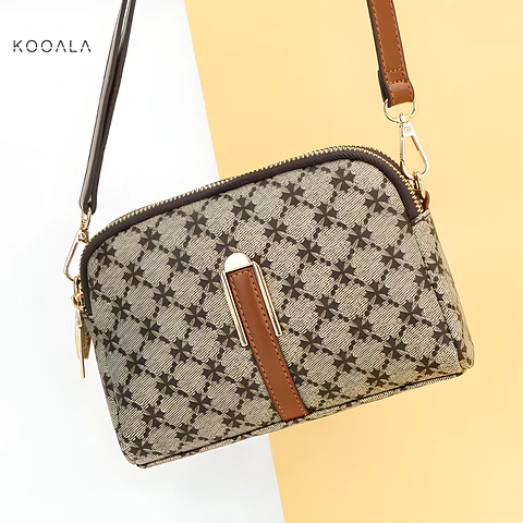 Cartera Crossbody Monogram Chic Beige y Marrón