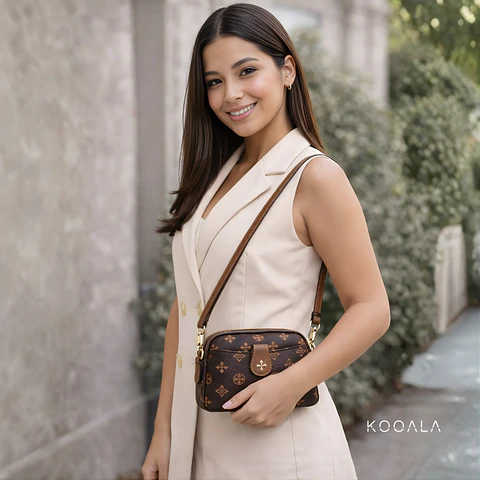 Cartera Crossbody Signature Brown Baellerry
