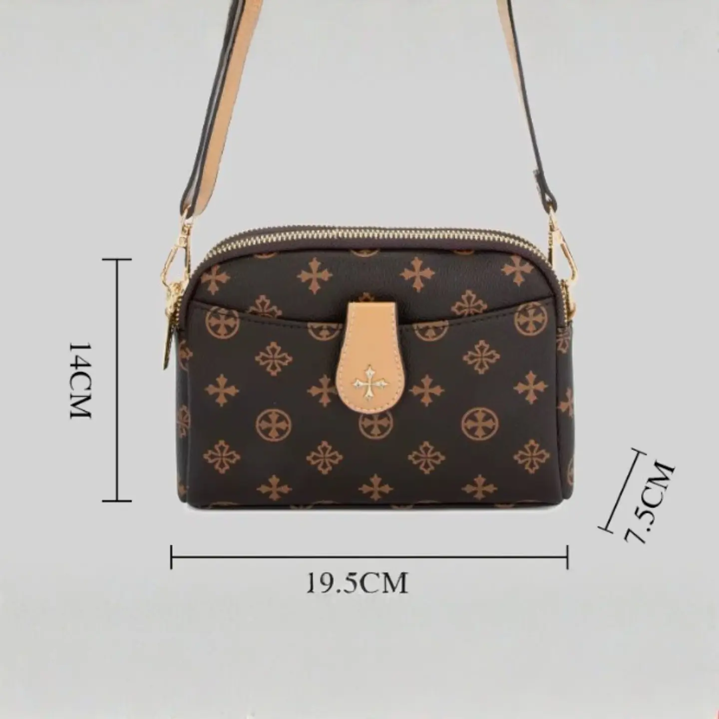 Cartera Crossbody Signature Brown Baellerry 3
