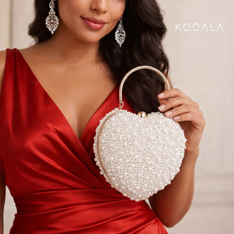 Clutch Pearl Heart Glam de Fiesta