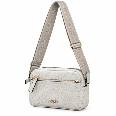 Morral Guess Logo Strap Blanco para Mujer