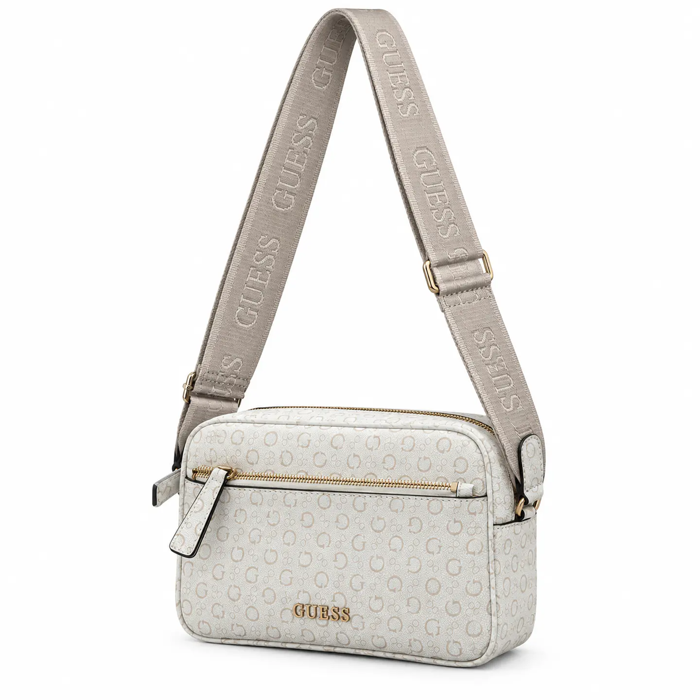 Morral Guess Logo Strap Blanco para Mujer 1