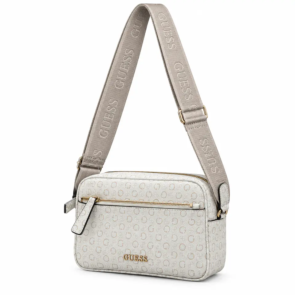 Morral Guess Logo Strap Blanco para Mujer 1