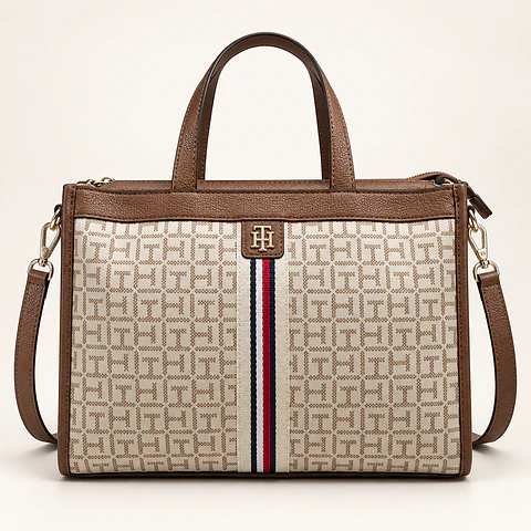 Mini Tote Tommy Hilfiger Heritage Stripe Beige para Mujer