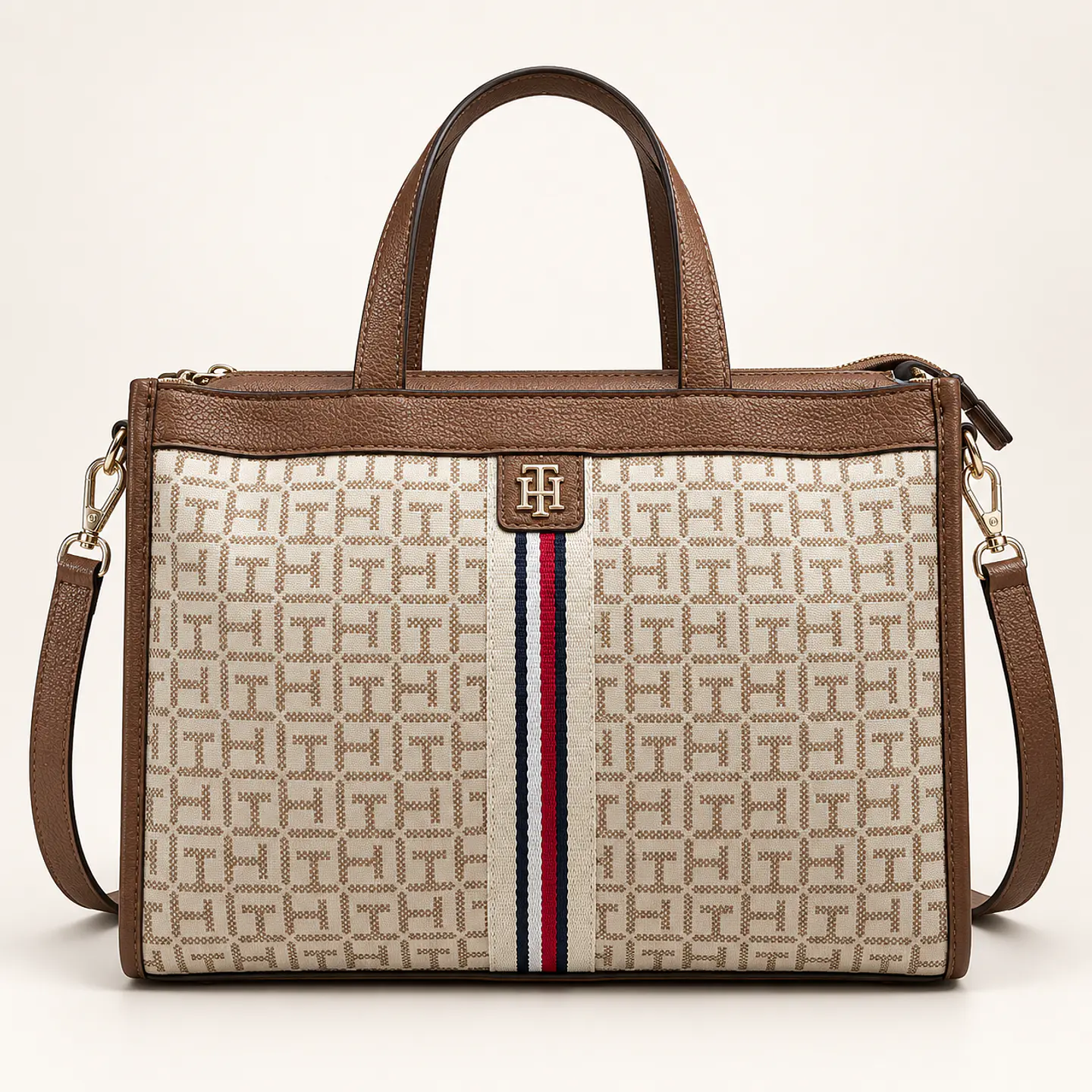 Mini Tote Tommy Hilfiger Heritage Stripe Beige para Mujer 1
