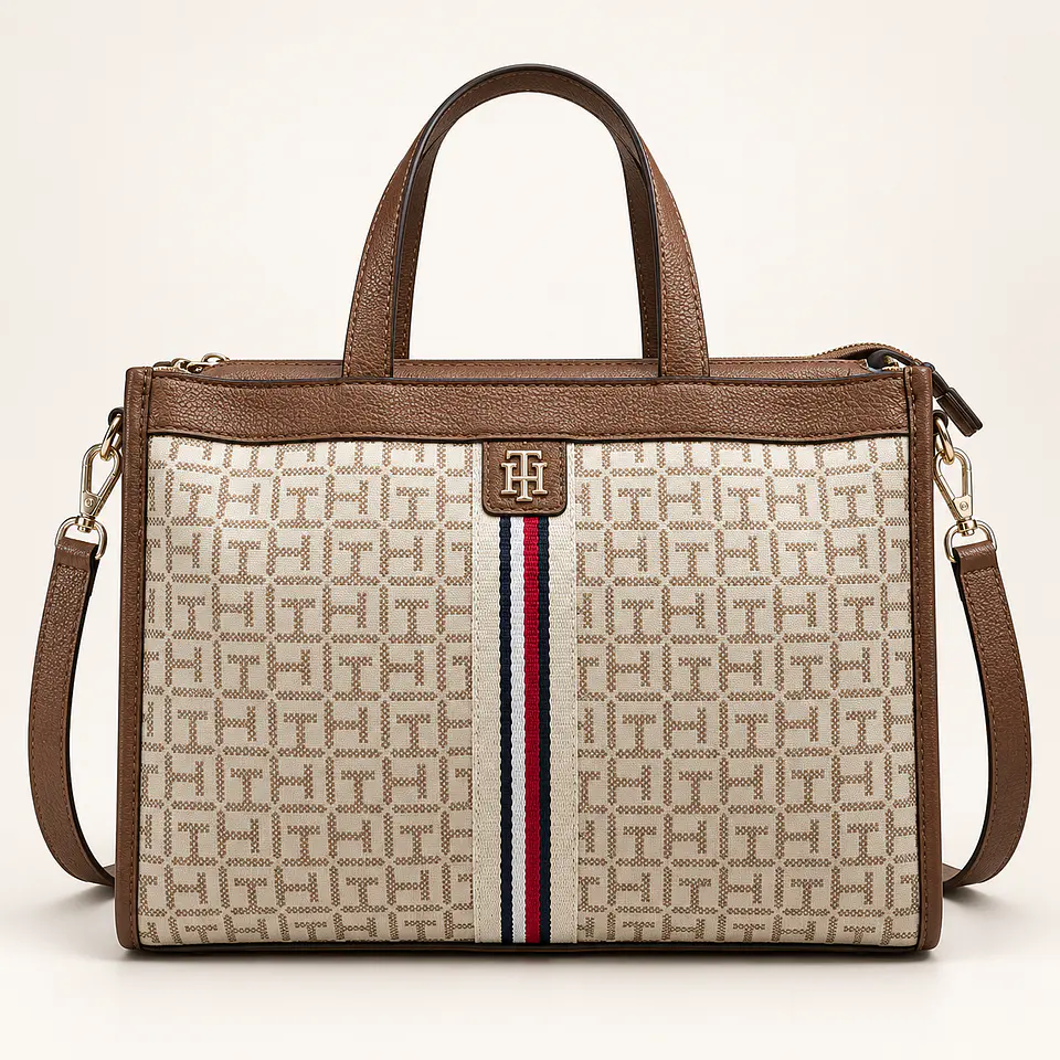 Mini Tote Tommy Hilfiger Heritage Stripe Beige para Mujer 1