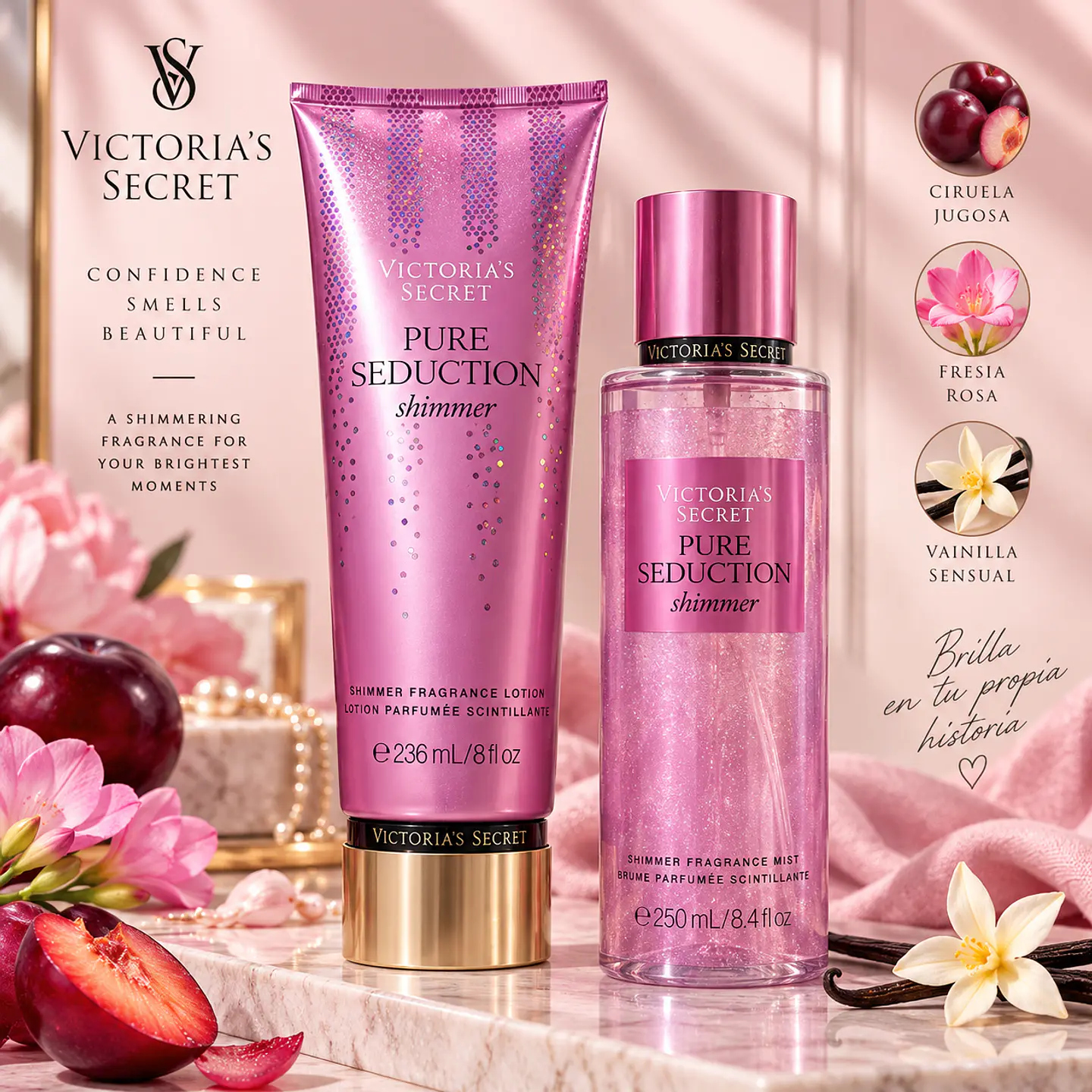 Dúo Pure Seduction Shimmer Mist + Lotion – Victoria’s Secret 1