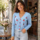Cardigan Bloom Knit con Detalle Floral - Miniatura 2