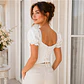 Blusa Blanc Corset de Manga Abullonada - Miniatura 2